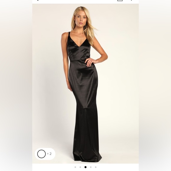 Lulus Dresses & Skirts - Lulu’s Melora Black Satin Sleeveless Maxi Dress